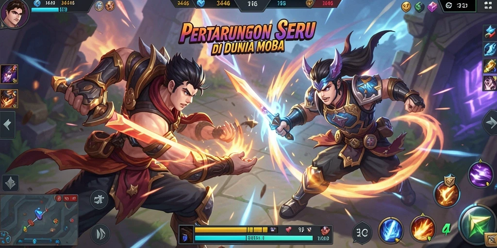 Tampilan seru gameplay 3446 dengan aksi bertarung tim.