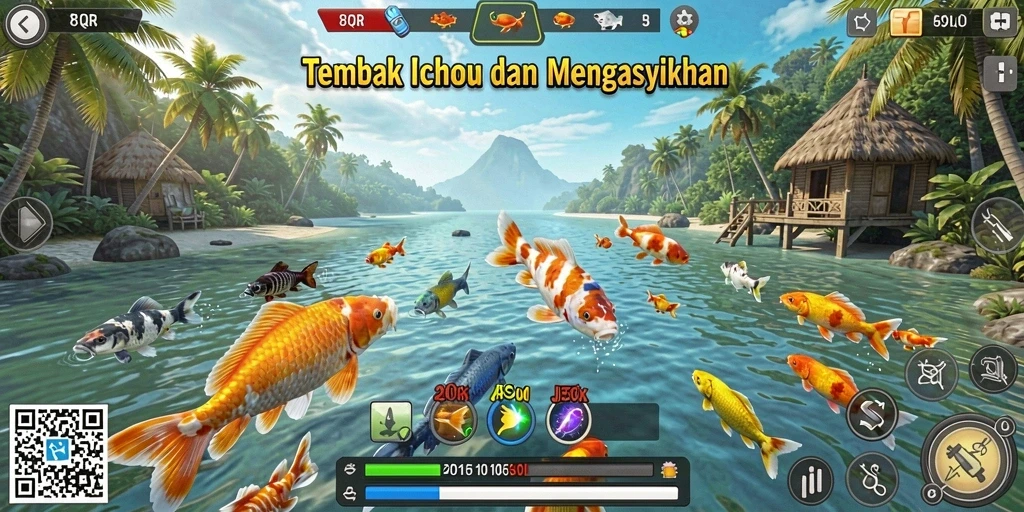 Tampilan gameplay Tembak Ikan di 8QR yang menegangkan.