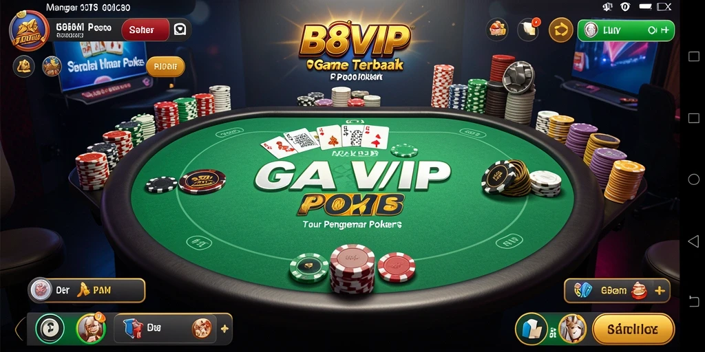 Tampilan utama B8VIP dengan gameplay Poker yang menarik.