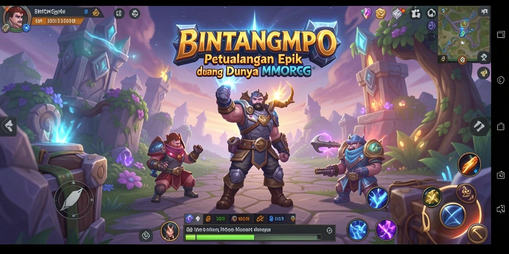 Tangkapan layar gameplay BINTANGMPO menampilkan aksi pertarungan yang seru.