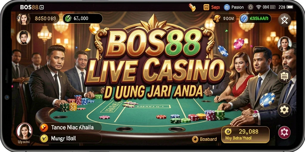 Tampilan gameplay Live Casino yang mendebarkan di BOS88.