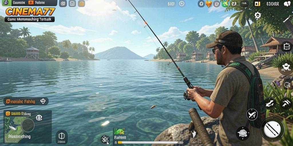 Tampilan gameplay CINEMA77 dengan suasana memancing yang menakjubkan.