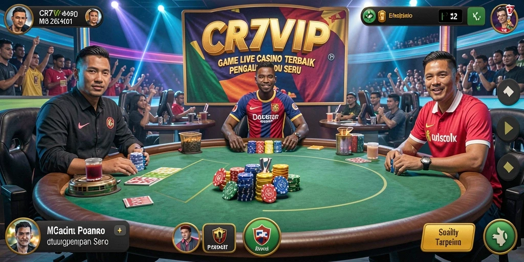 Tampilan screenshot permainan Live Casino CR7VIP dengan dealer langsung.