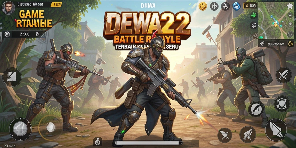 Tampilan gameplay DEWA22 saat pertarungan intens di medan perang.
