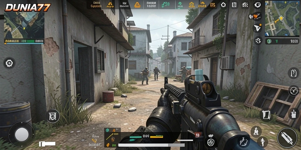 Tangkapan layar dari gameplay mendebarkan DUNIA77.