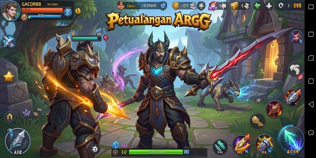Screenshot gameplay GACOR88 yang menggambarkan aksi seru dalam petualangan ARPG.