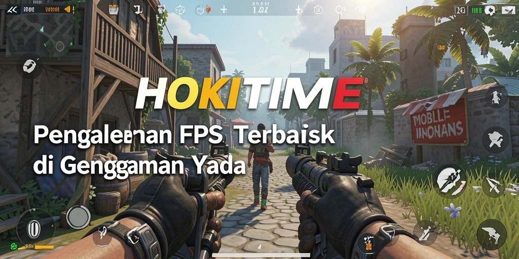 Tampilan gameplay intens HOKITIME dalam pertempuran FPS.