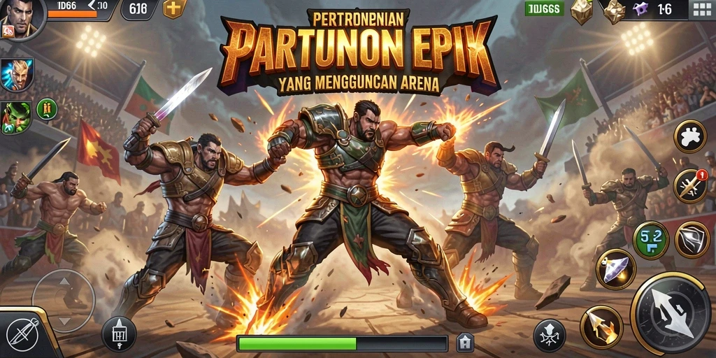 Screenshot gameplay ID66 menampilkan aksi pertarungan yang seru dan menegangkan.