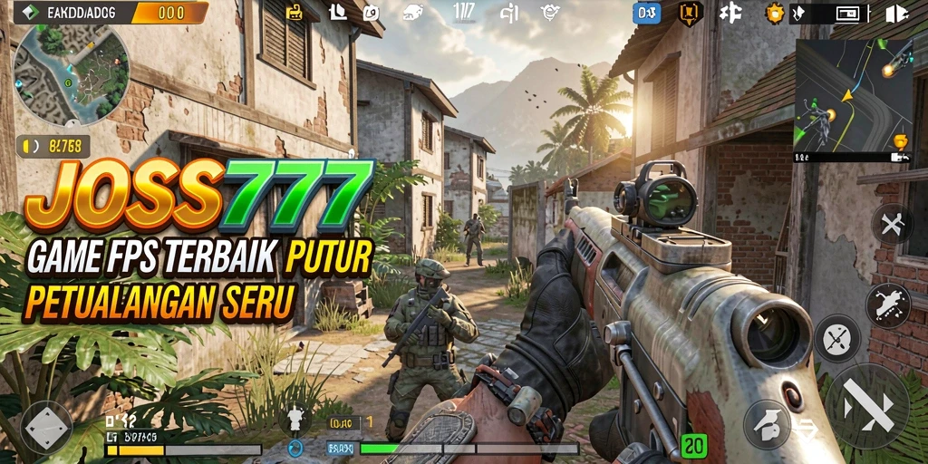 Tangkapan layar JOSS777 menampilkan aksi mendebarkan dalam permainan FPS.