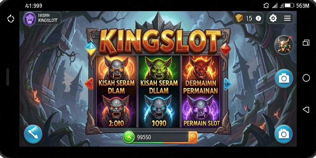 Tangkapan layar KINGSLOT menampilkan momen mencekam saat gameplay.