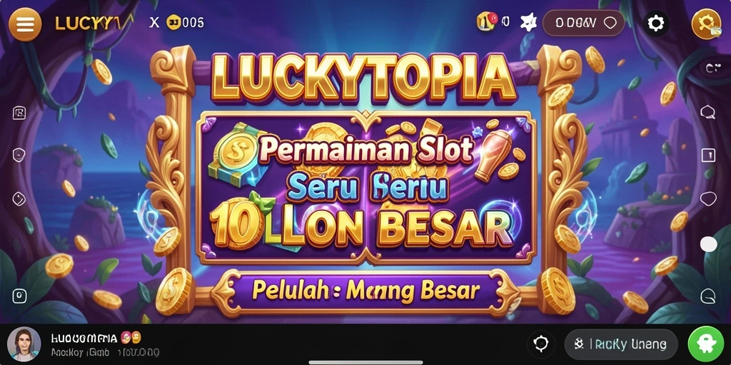 Gameplay Slot LUCKYTOPIA yang menampilkan berbagai tema menarik.