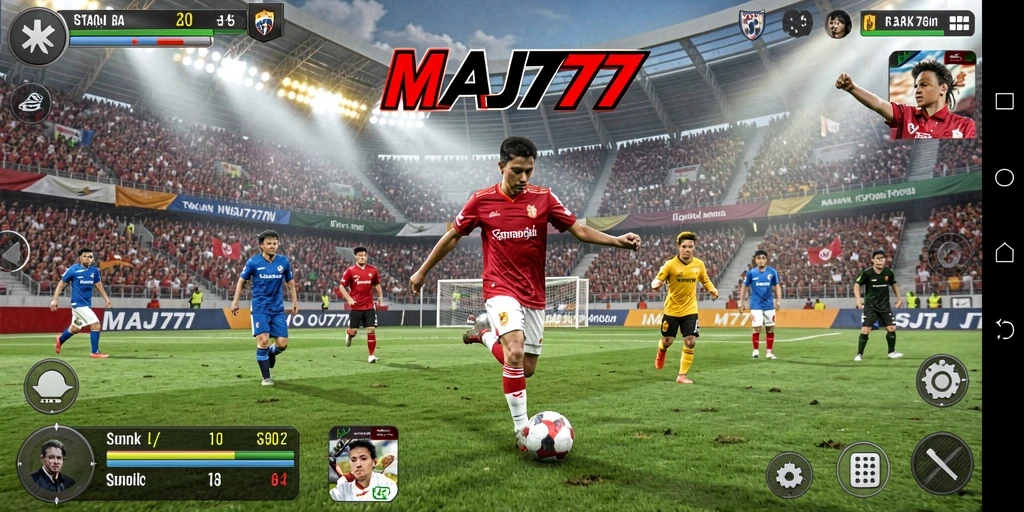 Tampilan gameplay yang seru dalam permainan sepak bola MAJ777.
