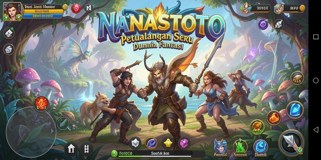 Tangkapan layar <strong>NANASTOTO</strong> yang menampilkan aksi pertarungan seru di dunia petualangan.