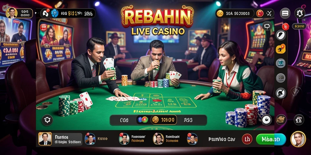 Tampilan gameplay Live Casino yang menarik di REBAHIN.