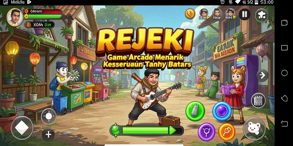 Tampilan gameplay seru dari REJEKI dengan berbagai level yang menantang.