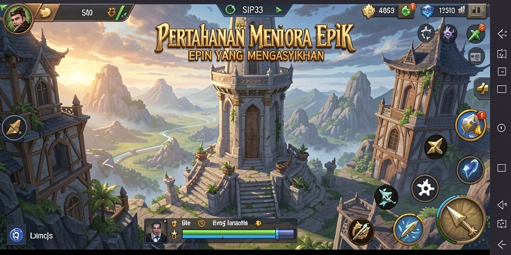 Tampilan gameplay Tower Defense yang mendebarkan dan menantang di SIP33.