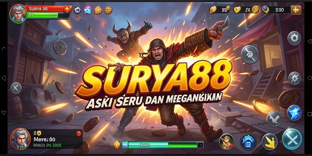 Tampilan seru aksi dalam gameplay SURYA88 yang penuh tantangan.