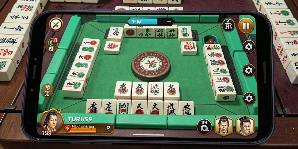 Screenshot gameplay TURU99 yang menampilkan keseruan permainan Mahjong.
